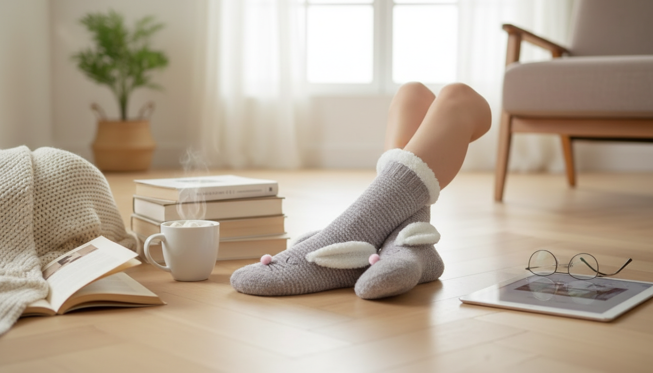 Rabbit Ear Fluffy Slipper Socks: Cozy Indoor Warmth