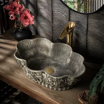 Antique Oval Deep Vessel Sink for Bathroom & Hotel Vanities
